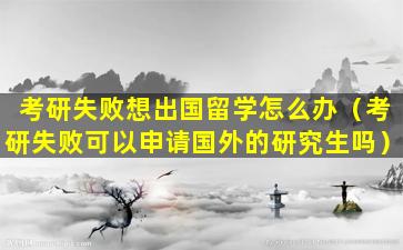 考研失败想出国留学怎么办（考研失败可以申请国外的研究生吗）
