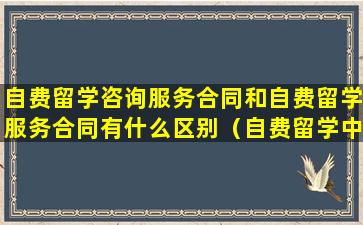 自费留学咨询服务合同和自费留学服务合同有什么区别（自费留学中介服务机构名单）