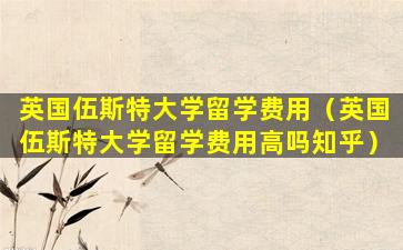 英国伍斯特大学留学费用（英国伍斯特大学留学费用高吗知乎）