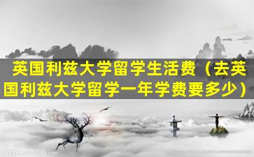 英国利兹大学留学生活费（去英国利兹大学留学一年学费要多少）