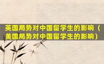 英国局势对中国留学生的影响（美国局势对中国留学生的影响）