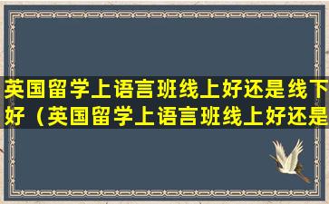 英国留学上语言班线上好还是线下好（英国留学上语言班线上好还是线下好一点）
