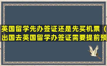 英国留学先办签证还是先买机票（出国去英国留学办签证需要提前预约吗）