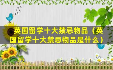英国留学十大禁忌物品（英国留学十大禁忌物品是什么）