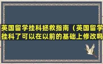 英国留学挂科拯救指南（英国留学挂科了可以在以前的基础上修改吗）