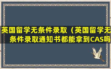 英国留学无条件录取（英国留学无条件录取通知书都能拿到CAS吗）