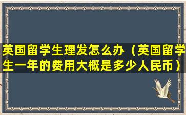 英国留学生理发怎么办（英国留学生一年的费用大概是多少人民币）