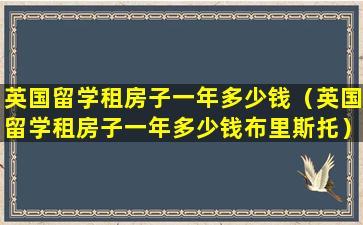 英国留学租房子一年多少钱（英国留学租房子一年多少钱布里斯托）