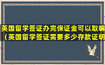 英国留学签证办完保证金可以取嘛（英国留学签证需要多少存款证明）