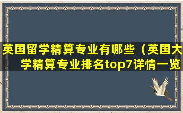 英国留学精算专业有哪些（英国大学精算专业排名top7详情一览）