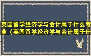 英国留学经济学与会计属于什么专业（英国留学经济学与会计属于什么专业类型）