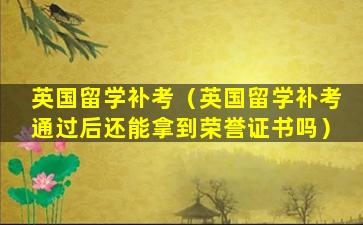 英国留学补考（英国留学补考通过后还能拿到荣誉证书吗）