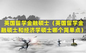 英国留学金融硕士（英国留学金融硕士和经济学硕士哪个简单点）