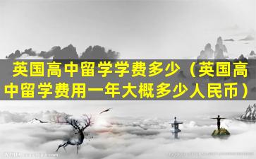 英国高中留学学费多少（英国高中留学费用一年大概多少人民币）