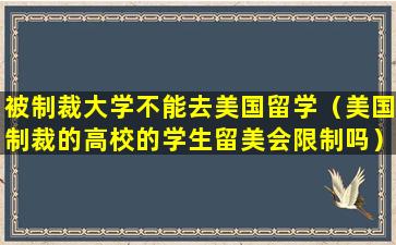 被制裁大学不能去美国留学（美国制裁的高校的学生留美会限制吗）