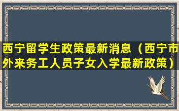 西宁留学生政策最新消息（西宁市外来务工人员子女入学最新政策）