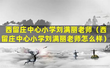 西留庄中心小学刘满丽老师（西留庄中心小学刘满丽老师怎么样）