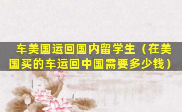 车美国运回国内留学生（在美国买的车运回中国需要多少钱）