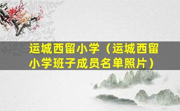 运城西留小学（运城西留小学班子成员名单照片）