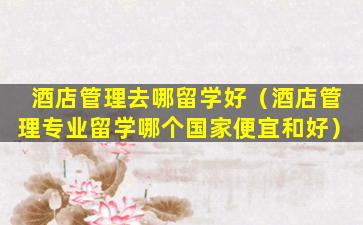 酒店管理去哪留学好（酒店管理专业留学哪个国家便宜和好）