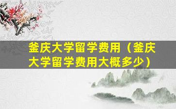 釜庆大学留学费用（釜庆大学留学费用大概多少）