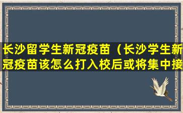 长沙留学生新冠疫苗（长沙学生新冠疫苗该怎么打入校后或将集中接种）