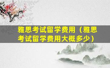 雅思考试留学费用（雅思考试留学费用大概多少）