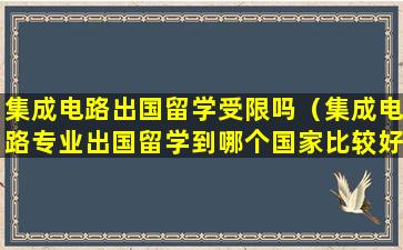 集成电路出国留学受限吗（集成电路专业出国留学到哪个国家比较好）