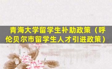 青海大学留学生补助政策（呼伦贝尔市留学生人才引进政策）