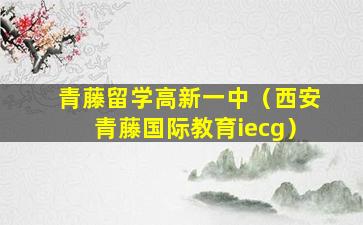 青藤留学高新一中（西安青藤国际教育iecg）
