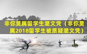 非你莫属留学生混文凭（非你莫属2018留学生被质疑混文凭）