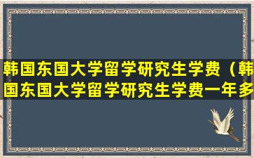 韩国东国大学留学研究生学费（韩国东国大学留学研究生学费一年多少）