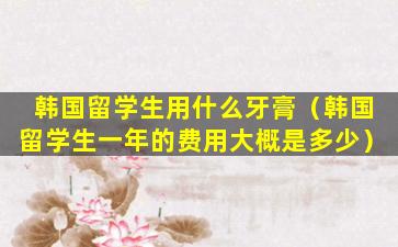 韩国留学生用什么牙膏（韩国留学生一年的费用大概是多少）