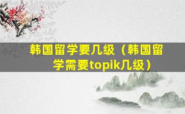 韩国留学要几级（韩国留学需要topik几级）