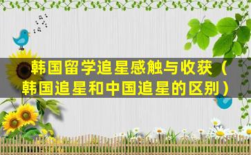韩国留学追星感触与收获（韩国追星和中国追星的区别）