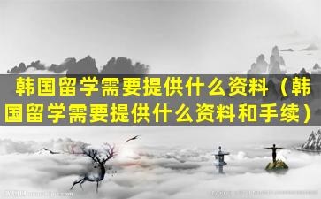 韩国留学需要提供什么资料（韩国留学需要提供什么资料和手续）