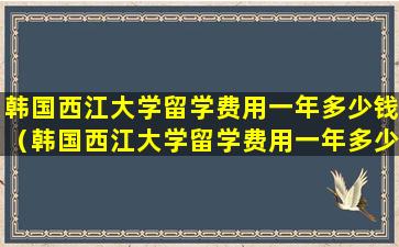 韩国西江大学留学费用一年多少钱（韩国西江大学留学费用一年多少钱）