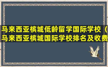 马来西亚槟城低龄留学国际学校（马来西亚槟城国际学校排名及收费）