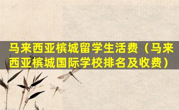 马来西亚槟城留学生活费（马来西亚槟城国际学校排名及收费）