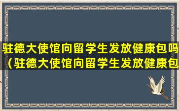 驻德大使馆向留学生发放健康包吗（驻德大使馆向留学生发放健康包吗是真的吗）