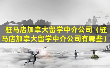 驻马店加拿大留学中介公司（驻马店加拿大留学中介公司有哪些）