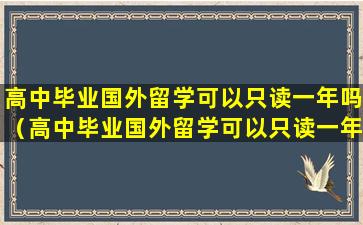 高中毕业国外留学可以只读一年吗（高中毕业国外留学可以只读一年吗女生）