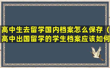 高中生去留学国内档案怎么保存（高中出国留学的学生档案应该如何保管）