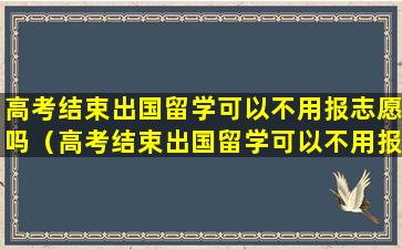 高考结束出国留学可以不用报志愿吗（高考结束出国留学可以不用报志愿吗英语）