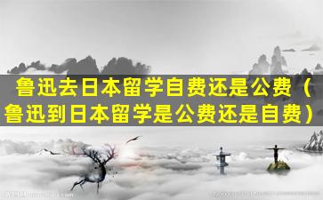 鲁迅去日本留学自费还是公费（鲁迅到日本留学是公费还是自费）